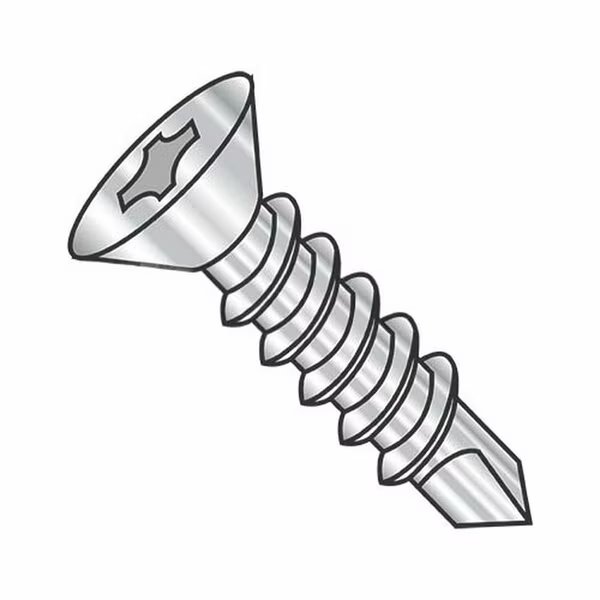 Self-Drilling Screw, #6-20 x 1 1/2 in, Plain 410 Stainless Steel Flat Head Phillips Drive, Usa Industrials, Mfr#: BULK-SCRW-11090